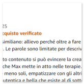 Screenshot di una recensione a 5 stelle con acquisto verificato su Amazon del 10 giugno 2025, intitolata «Autenticità», in cui un allievo esprime stima per la creatività e l'evoluzione terapeutica raccontata nel libro.