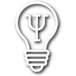 Icona stilizzata di una lampadina con la lettera greca Psi (Ψ), simbolo universale della psicologia che rappresenta l'insight, la consapevolezza e le nuove prospettive nei percorsi di psicoterapia.